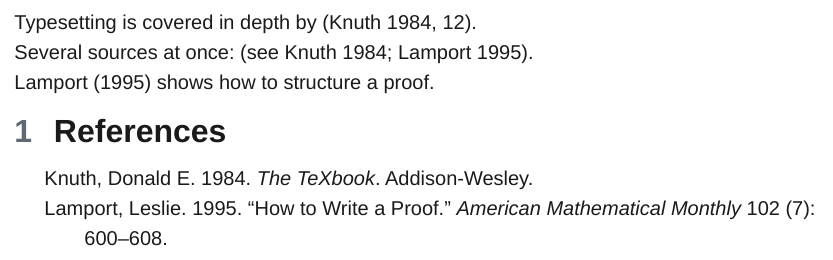 Citations in the text and the reference list