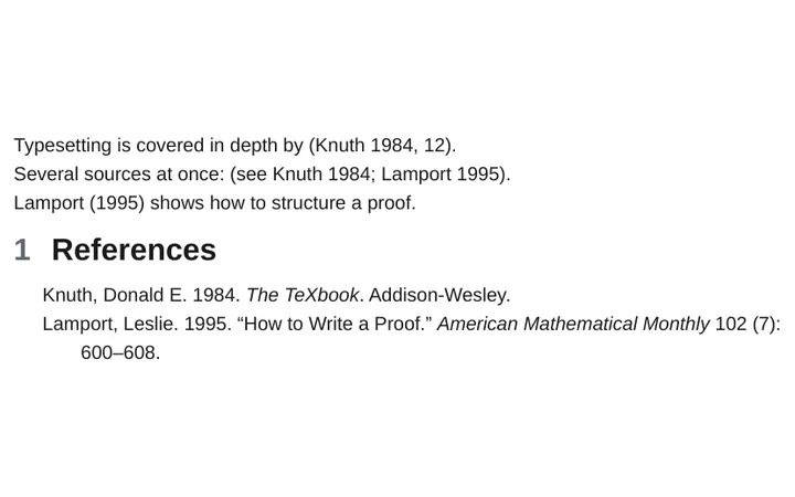 Citations and a reference list