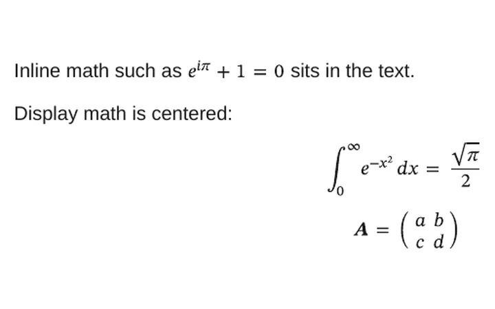 Inline and display math
