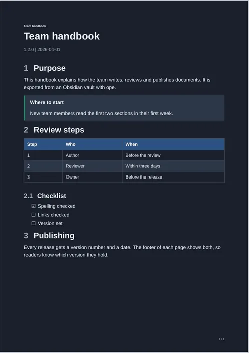 The same page with a dark variant