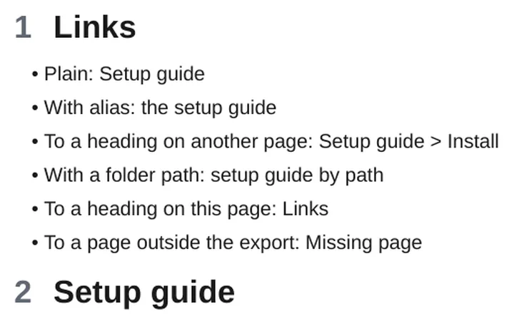 Wiki links rendered as links inside the PDF