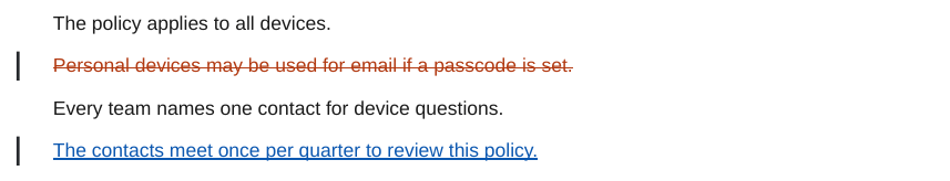 A removed and an inserted paragraph