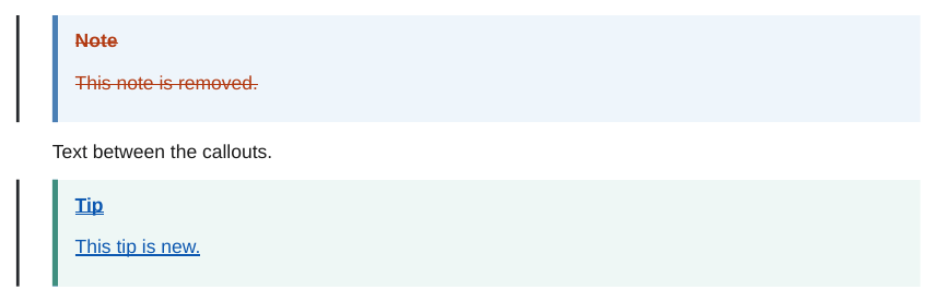 A removed and an inserted callout